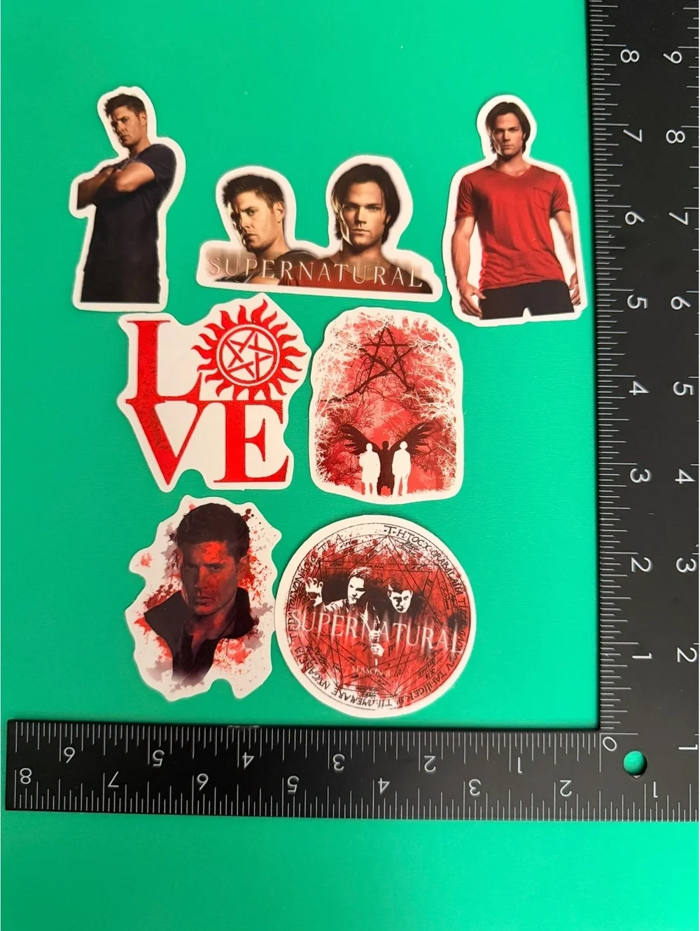 7 pack sticker/decal waterproof Supernatural tv show